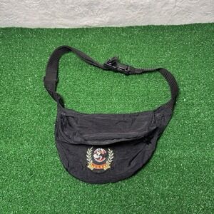 Vintage 90s Disney Mickey Mouse Fanny Pack Black Nylon Waist Belt Bag Retro